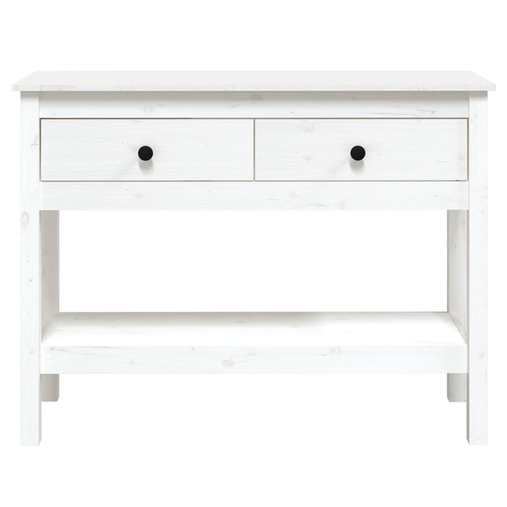 Table console Blanc 100x35x75 cm Bois massif de pin - XIOS