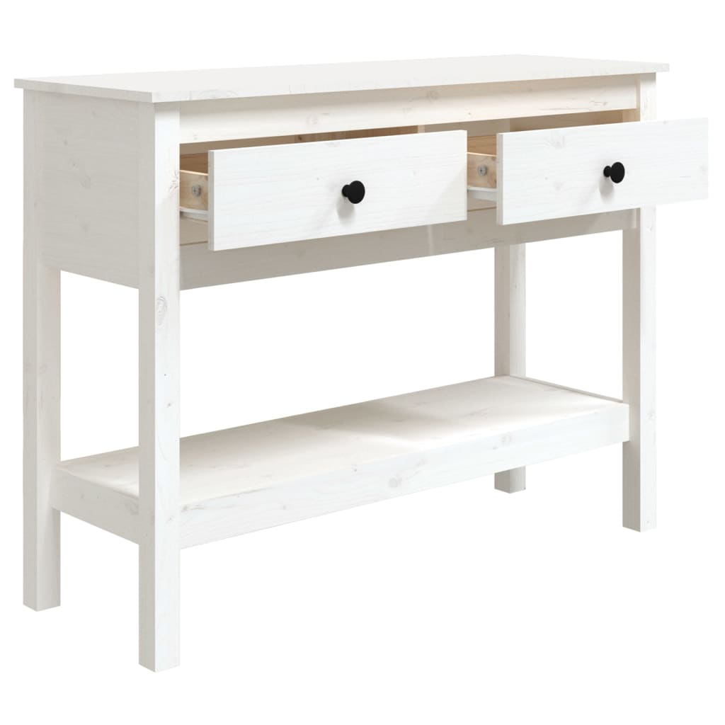 Table console Blanc 100x35x75 cm Bois massif de pin - XIOS
