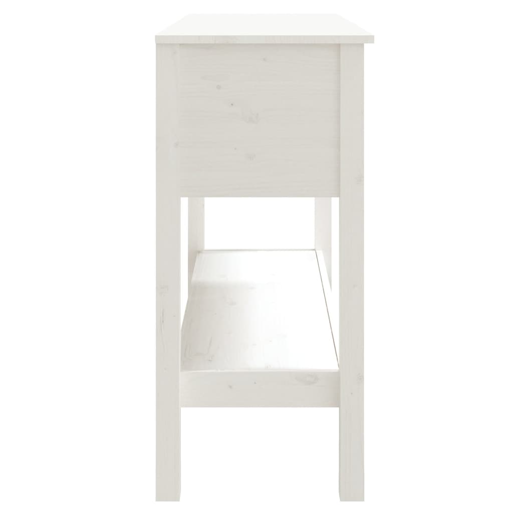 Table console Blanc 100x35x75 cm Bois massif de pin - XIOS