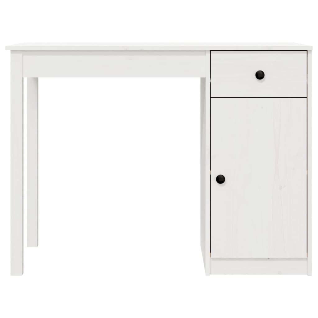 Bureau Blanc 100x50x75 cm Bois massif de pin - XIOS