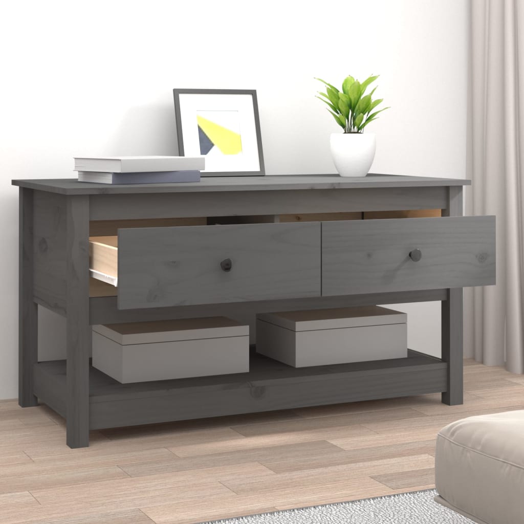 Table basse Gris 102x49x55 cm Bois massif de pin - XIOS
