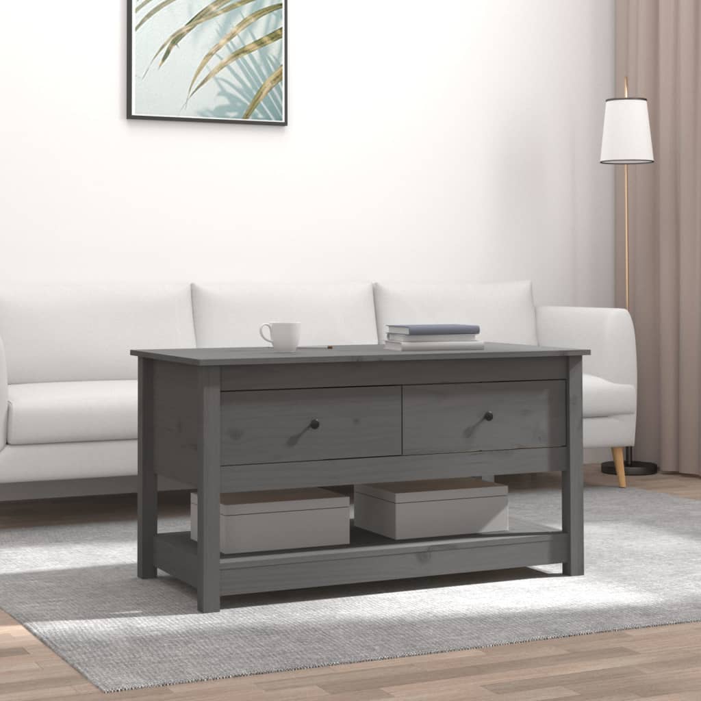 Table basse Gris 102x49x55 cm Bois massif de pin - XIOS