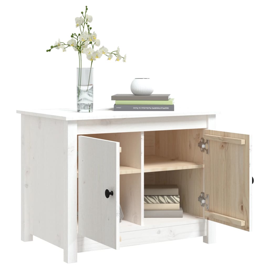 Table basse Blanc 71x49x55 cm Bois massif de pin - XIOS