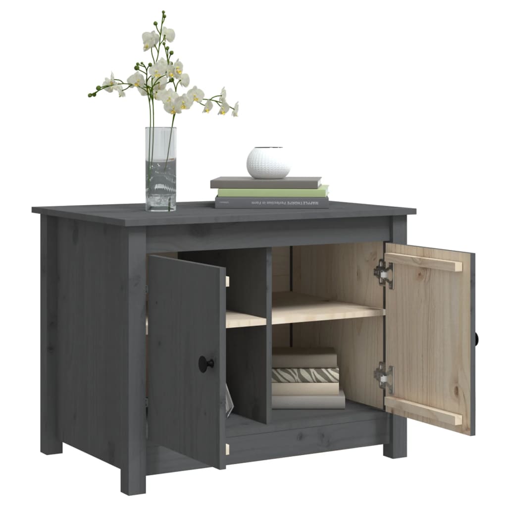 Table basse Gris 71x49x55 cm Bois massif de pin - XIOS