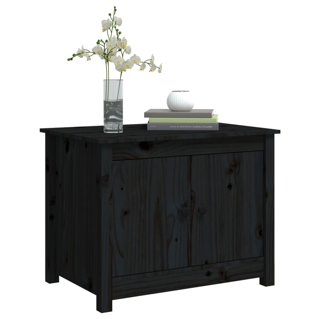Table basse Noir 71x49x55 cm Bois massif de pin - XIOS