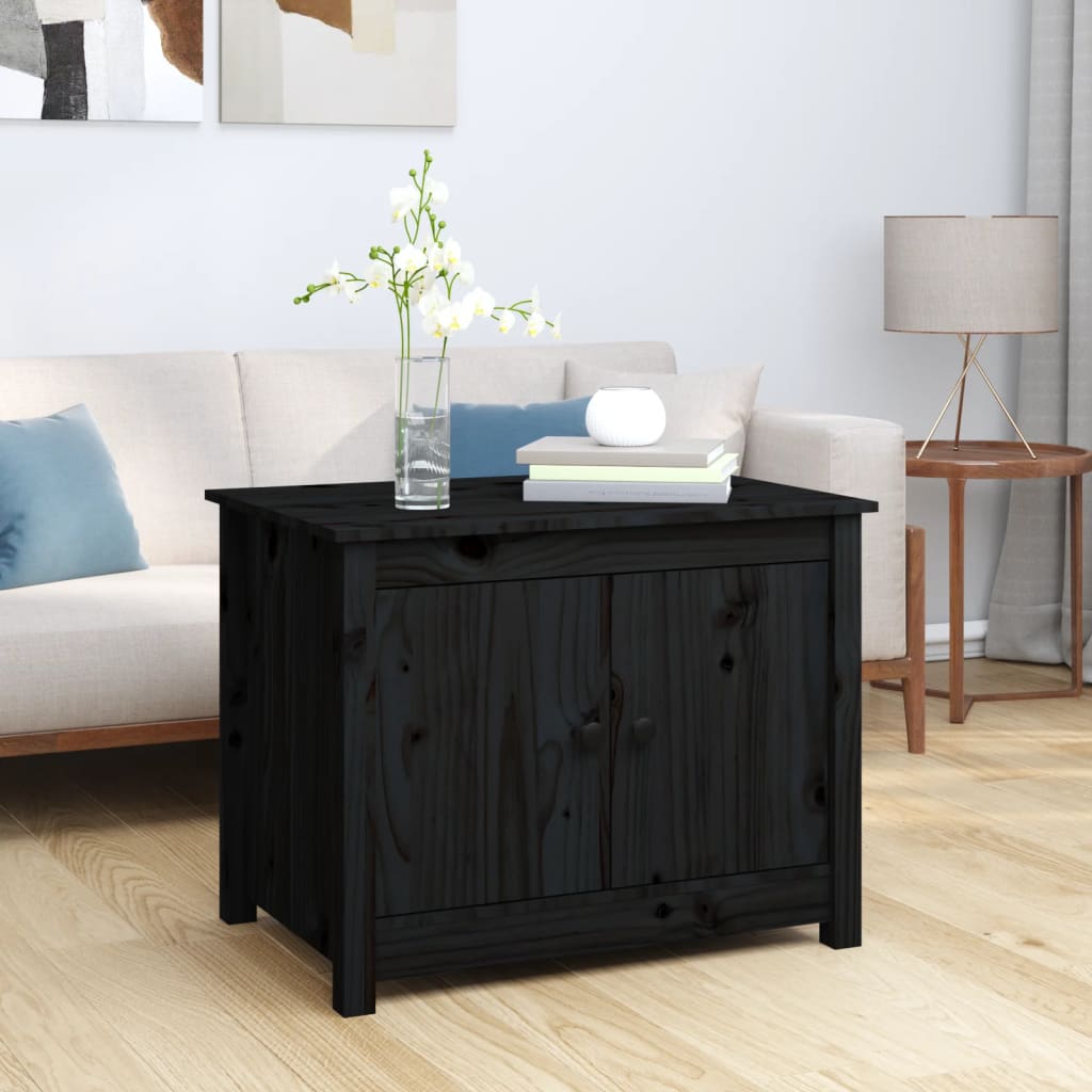 Table basse Noir 71x49x55 cm Bois massif de pin - XIOS