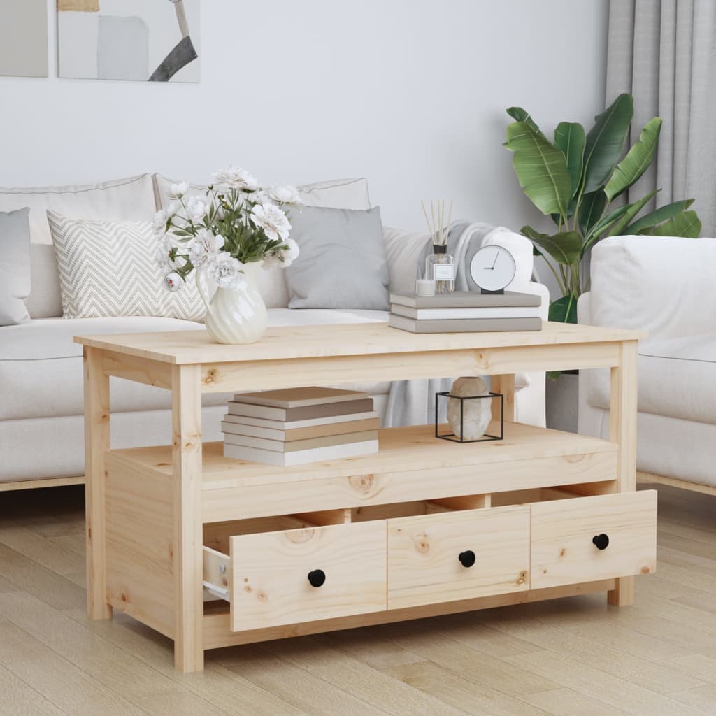 Table basse 102x49x55 cm Bois massif de pin - XIOS