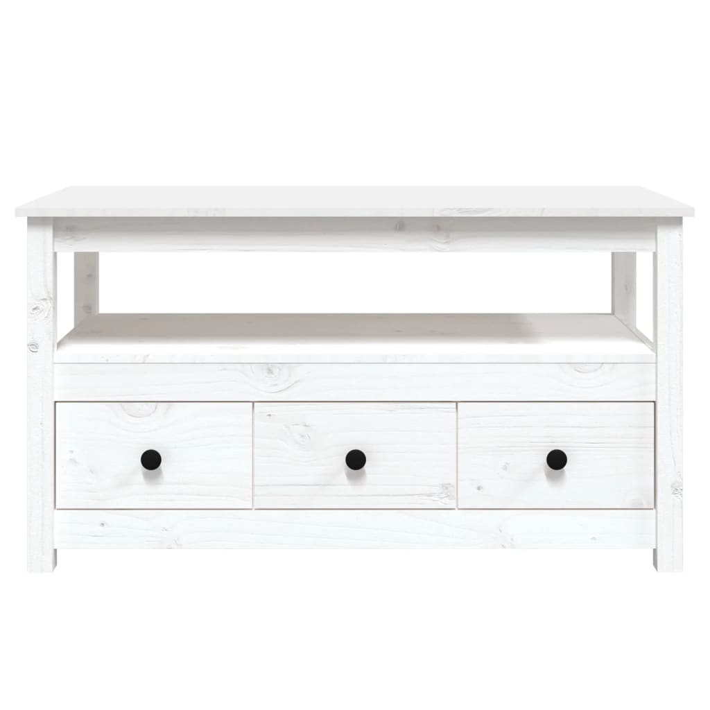Table basse Blanc 102x49x55 cm Bois massif de pin - XIOS
