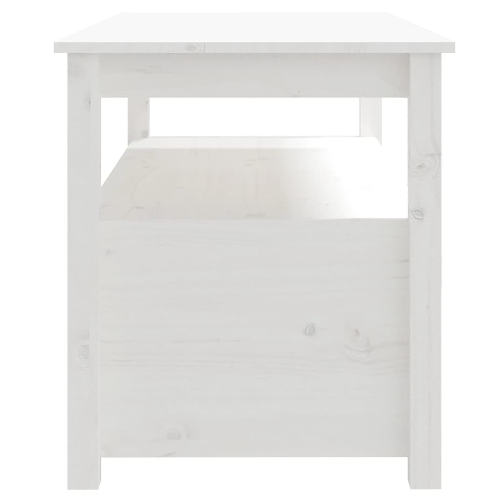 Table basse Blanc 102x49x55 cm Bois massif de pin - XIOS