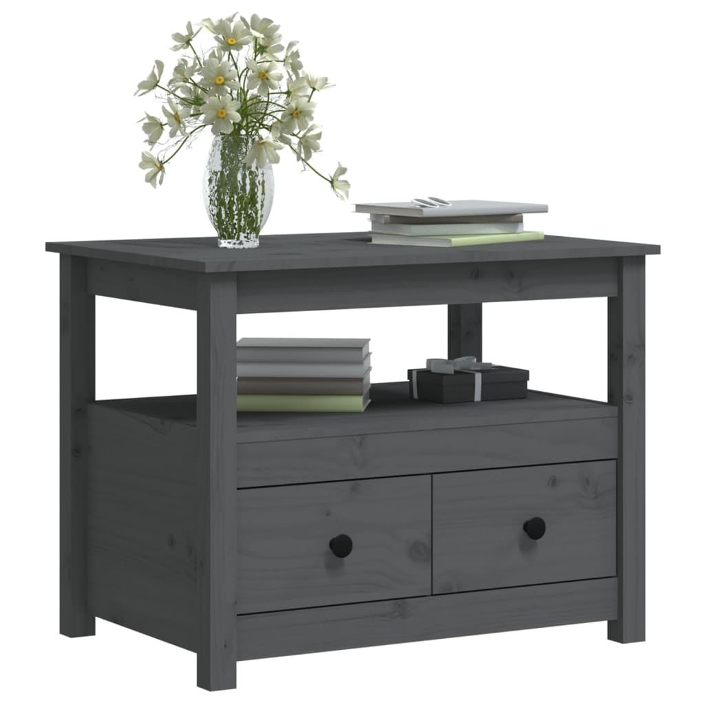 Table basse Gris 71x49x55 cm Bois massif de pin - XIOS