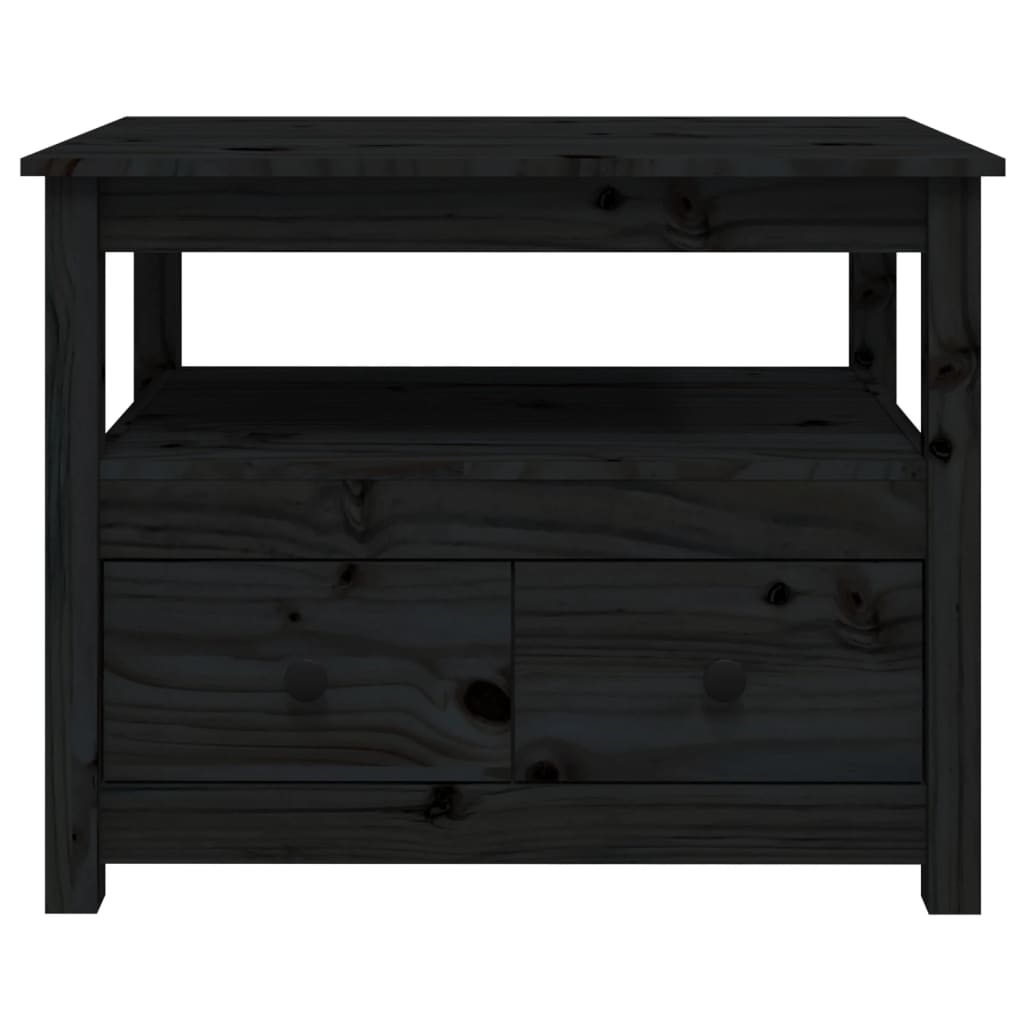 Table basse Noir 71x49x55 cm Bois massif de pin - XIOS