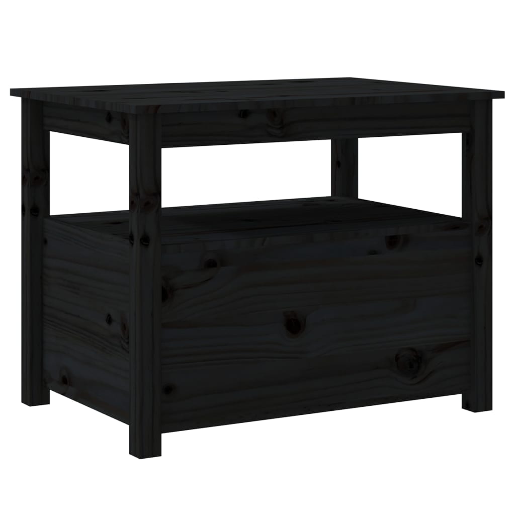 Table basse Noir 71x49x55 cm Bois massif de pin - XIOS