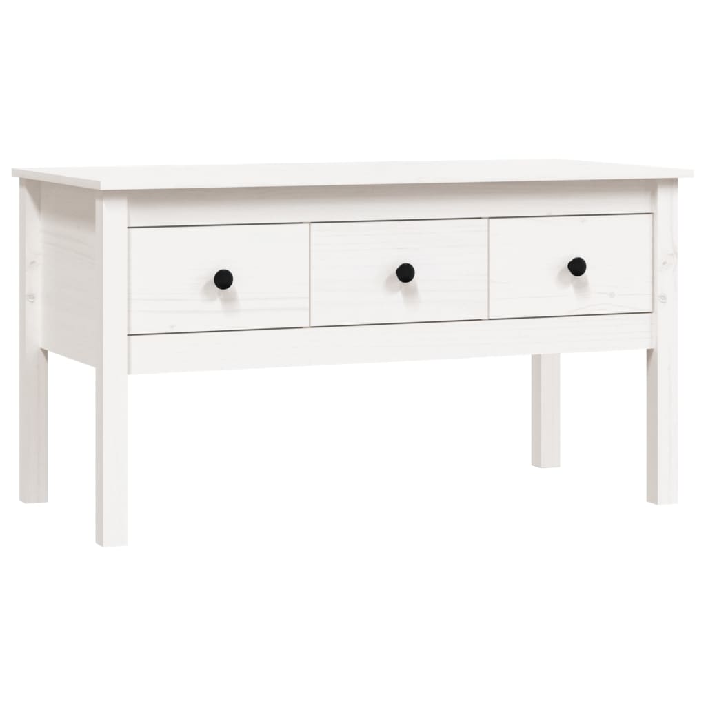 Table basse Blanc 102x49x55 cm Bois massif de pin - XIOS