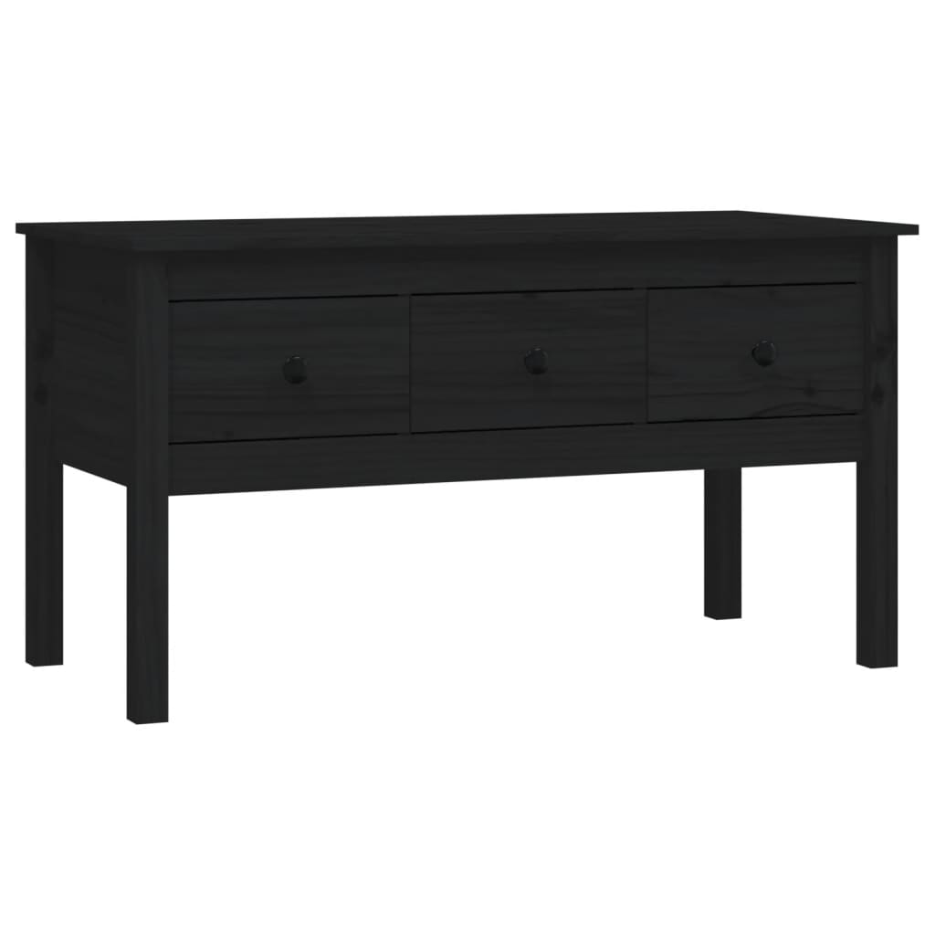 Table basse Noir 102x49x55 cm Bois massif de pin - XIOS