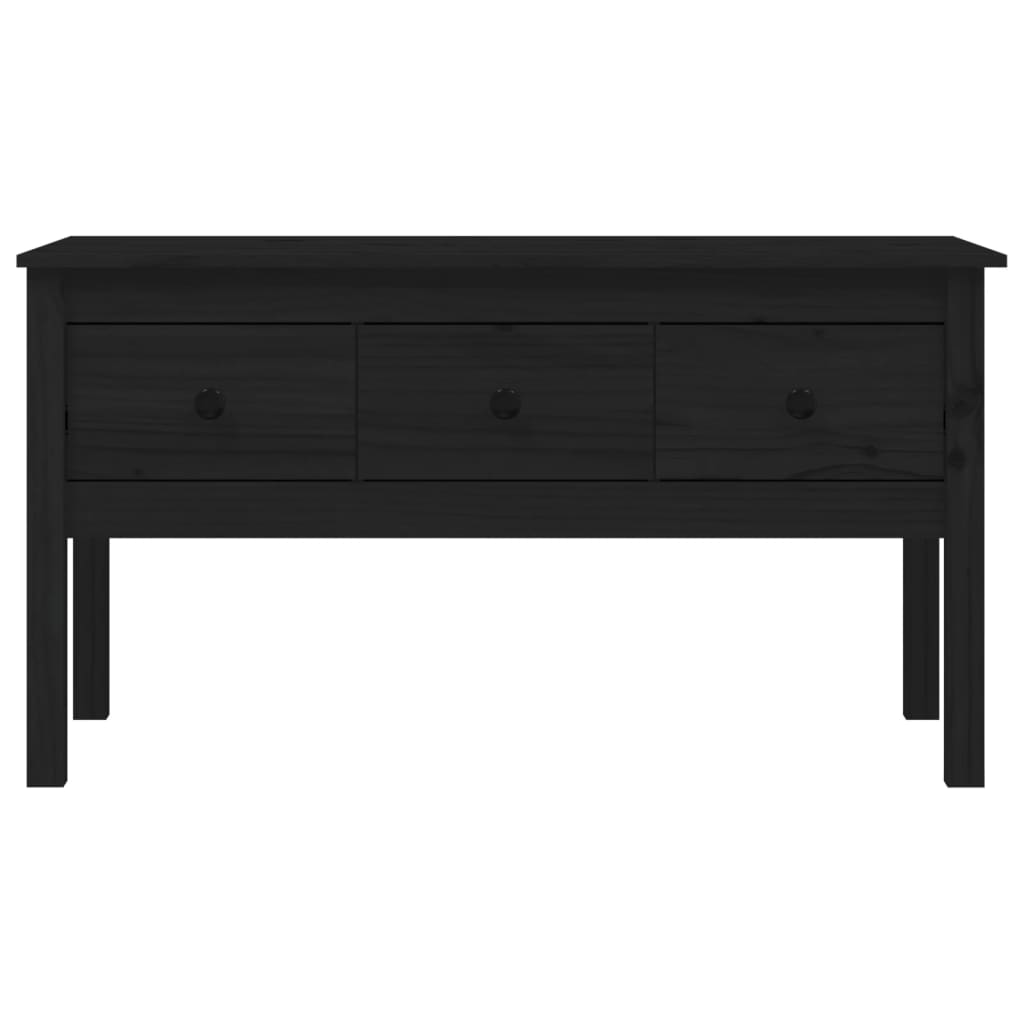 Table basse Noir 102x49x55 cm Bois massif de pin - XIOS