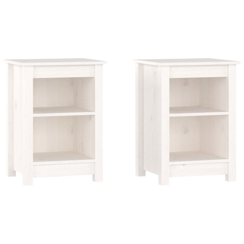 Tables de chevet 2 pcs Blanc 40x35x55 cm Bois de pin solide - XIOS