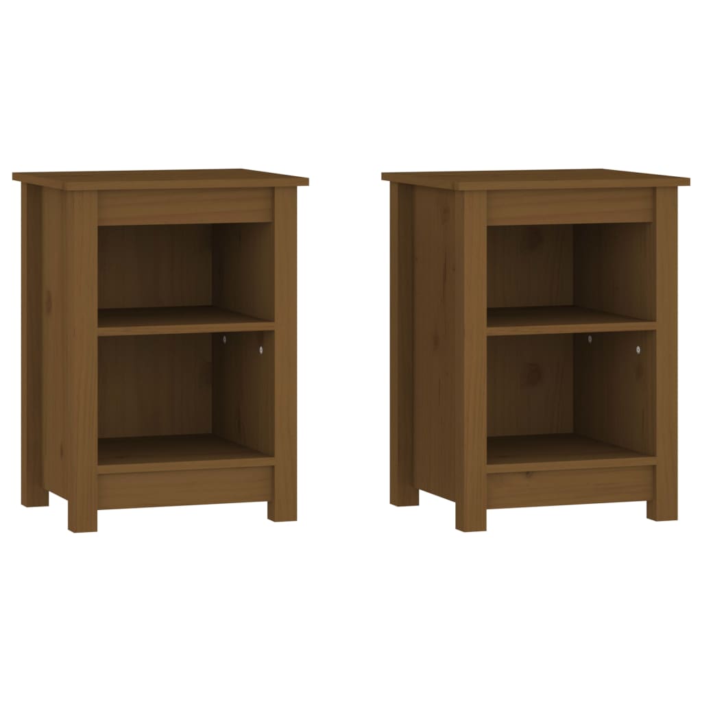 Tables de chevet 2 pcs Marron miel 40x35x55 cm Bois pin massif - XIOS