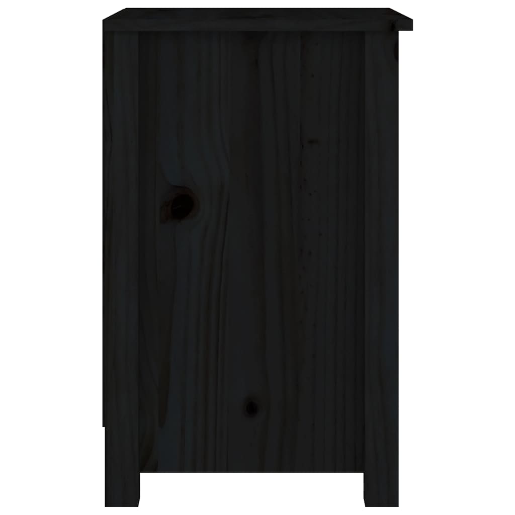 Table de chevet Noir 40x35x55 cm Bois de pin solide - XIOS