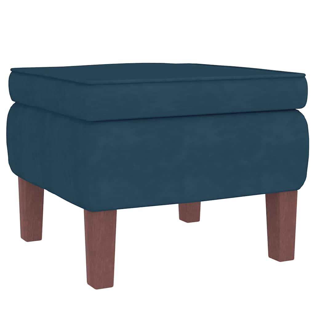 Fauteuil à bascule à oreilles en velours bleu bois massif - XIOS