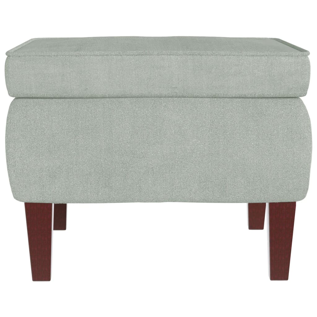 Fauteuil à bascule à oreilles en velours gris clair bois massif - XIOS