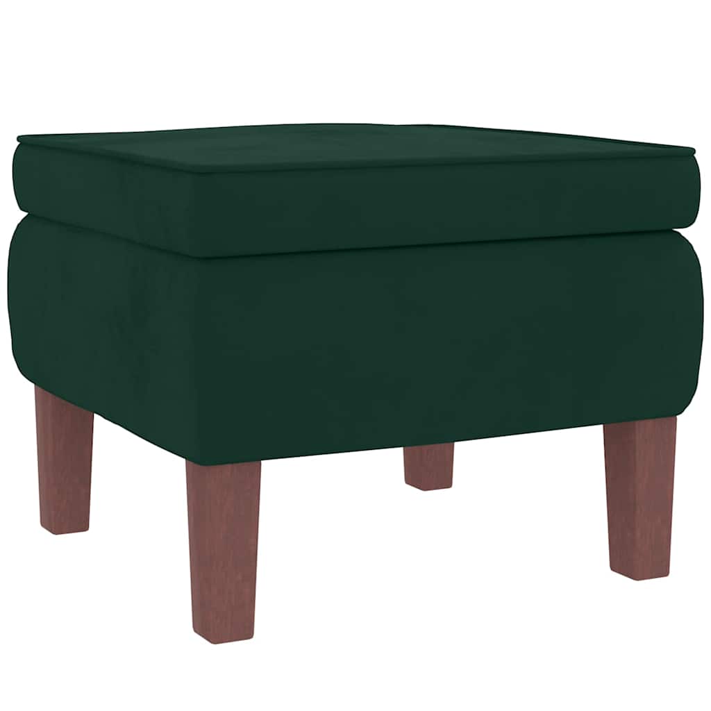 Fauteuil à bascule à oreilles en velours vert foncé bois massif - XIOS
