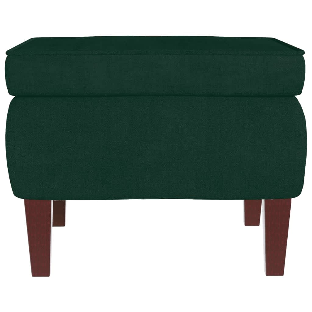 Fauteuil à bascule à oreilles en velours vert foncé bois massif - XIOS