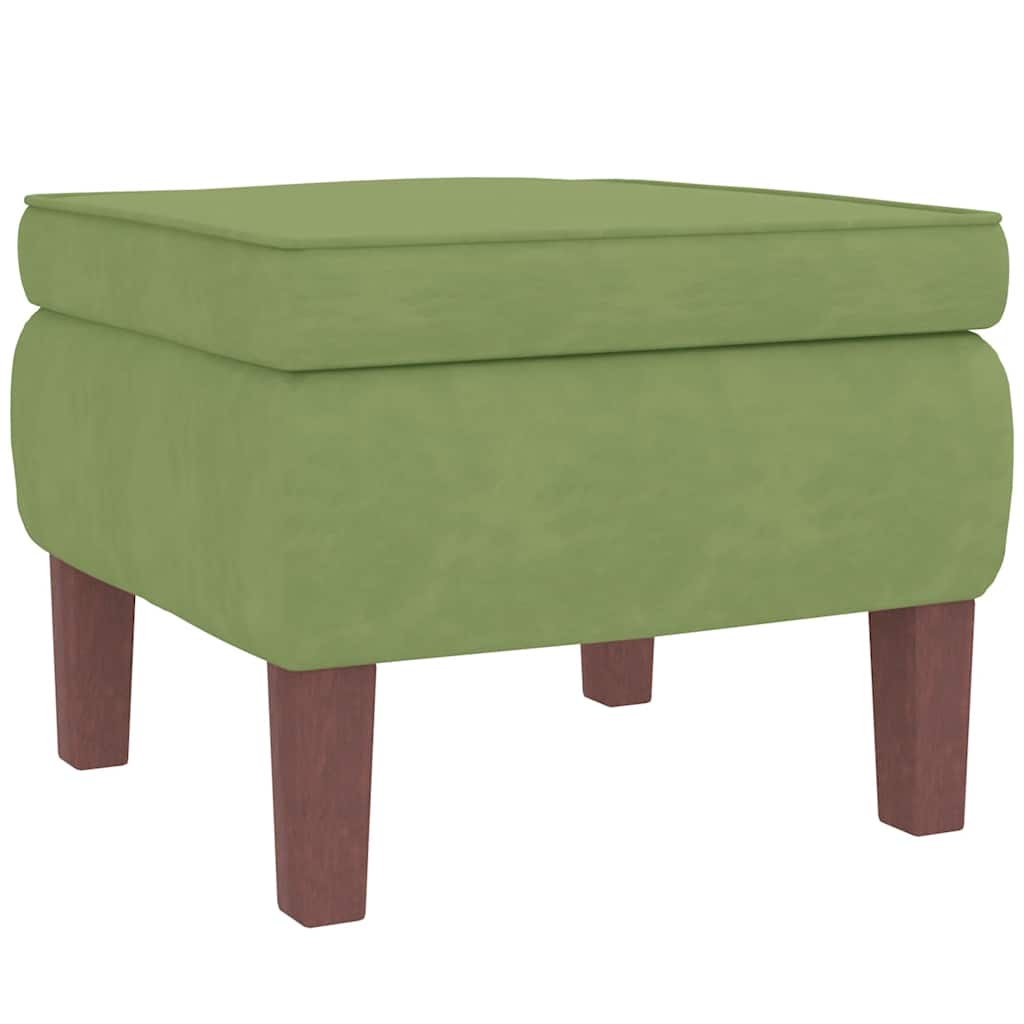 Fauteuil à bascule à oreilles en velours vert clair bois massif - XIOS