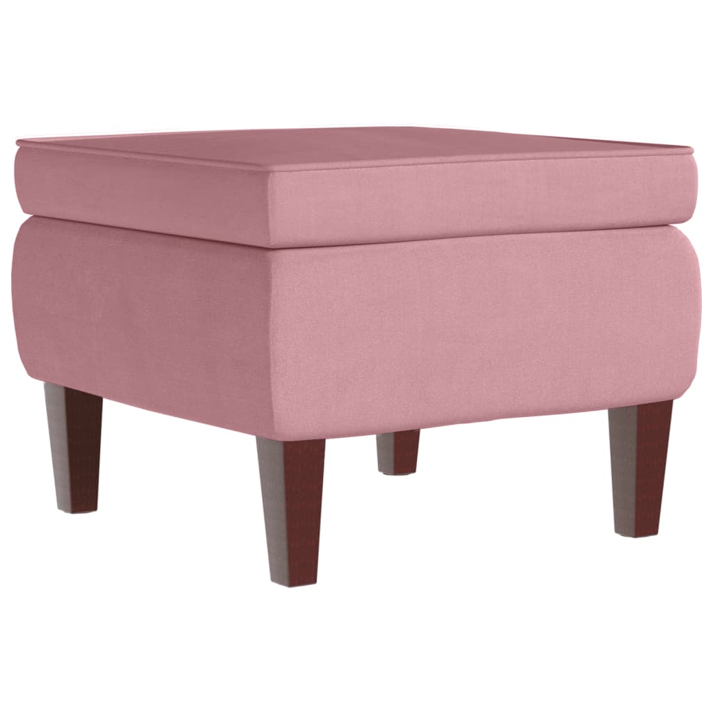 Fauteuil à bascule à oreilles en velours rose bois massif - XIOS