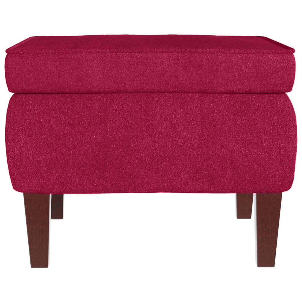 Fauteuil à bascule à oreilles en velours rouge vin bois massif - XIOS