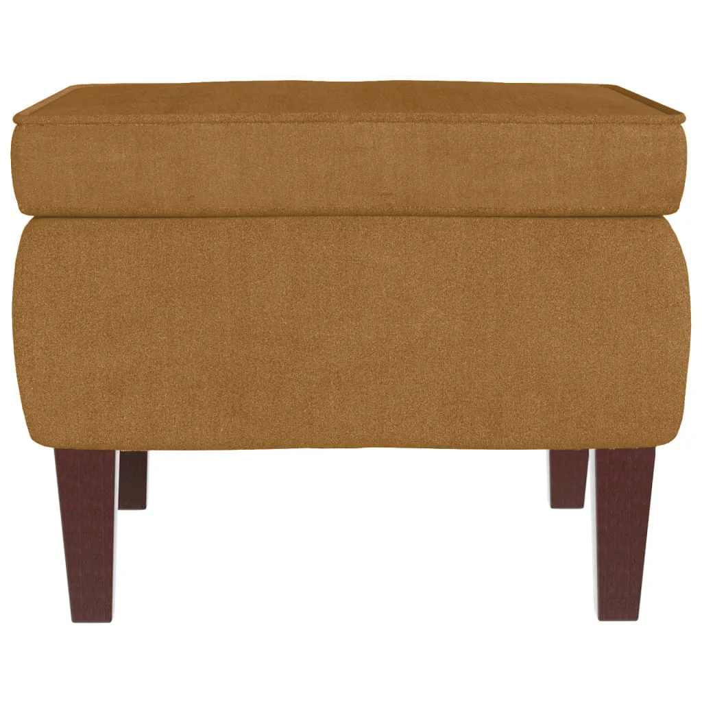 Fauteuil à bascule à oreilles en velours marron bois massif - XIOS