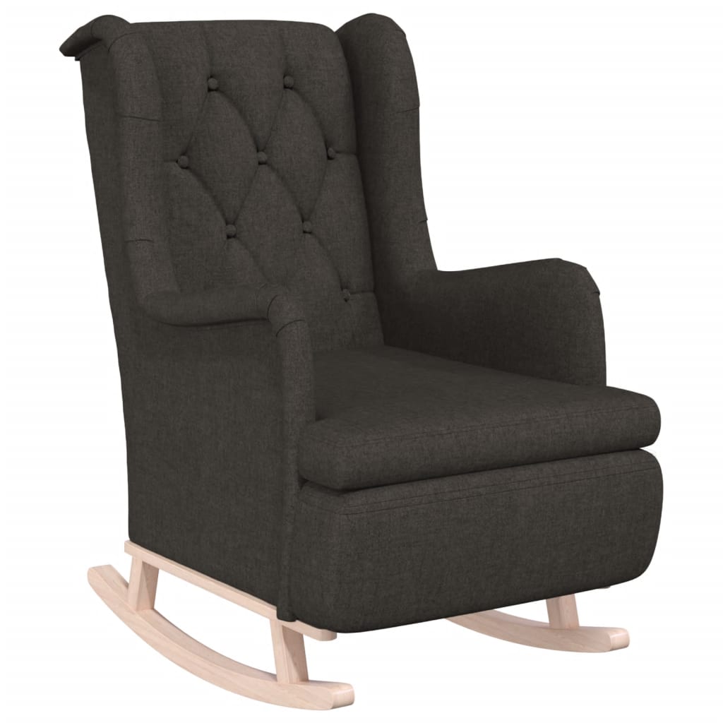Fauteuil avec pieds à bascule et tabouret Gris foncé Tissu - XIOS