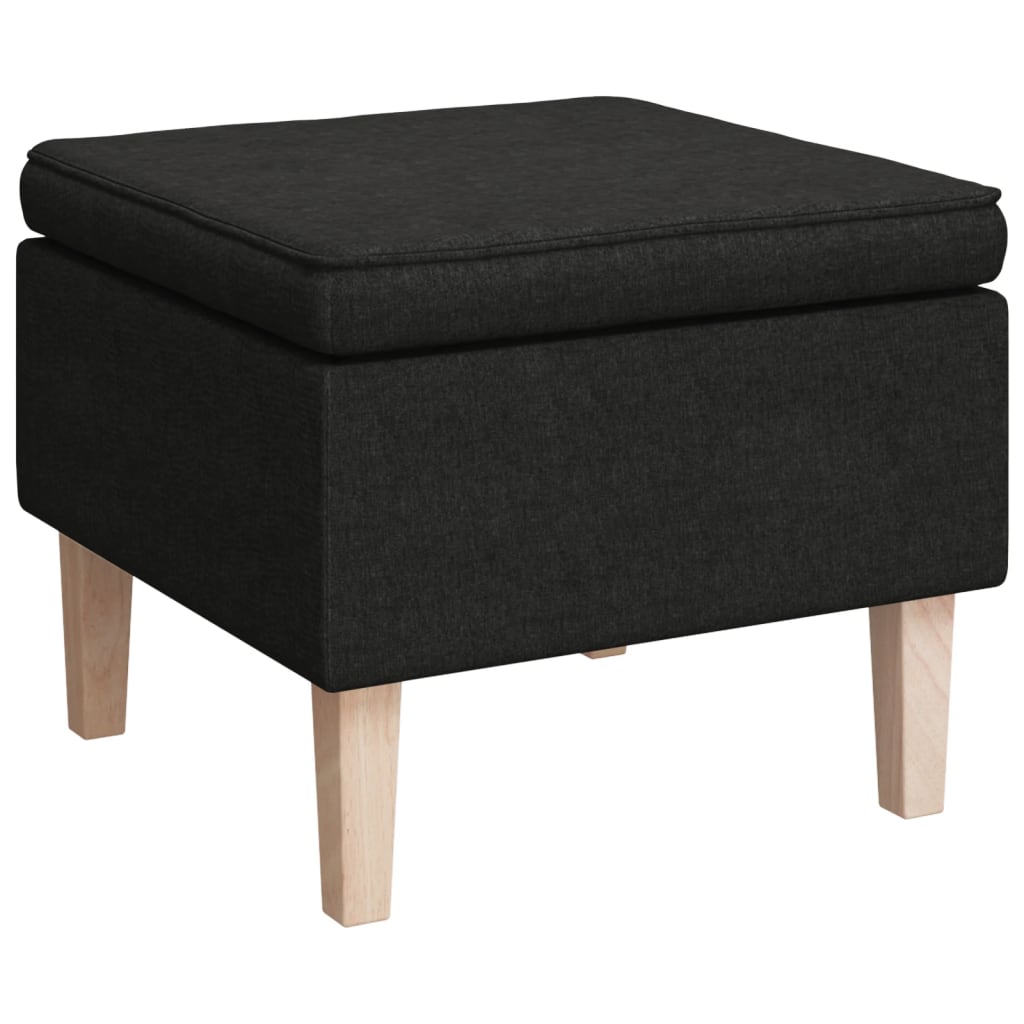 Fauteuil avec pieds à bascule et tabouret Noir Tissu - XIOS