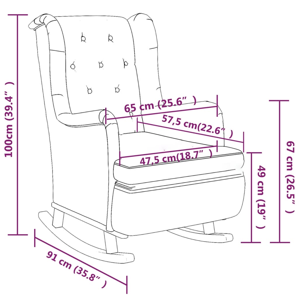 Fauteuil avec pieds à bascule et tabouret Noir Tissu - XIOS