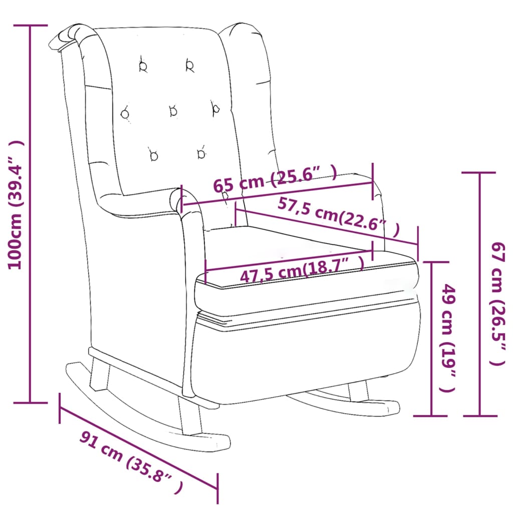 Fauteuil avec pieds à bascule et tabouret Vert foncé Tissu - XIOS