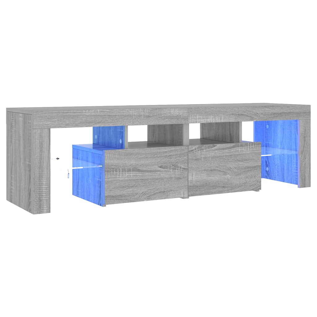 Meuble TV avec lumières LED Sonoma gris 140x36,5x40 cm