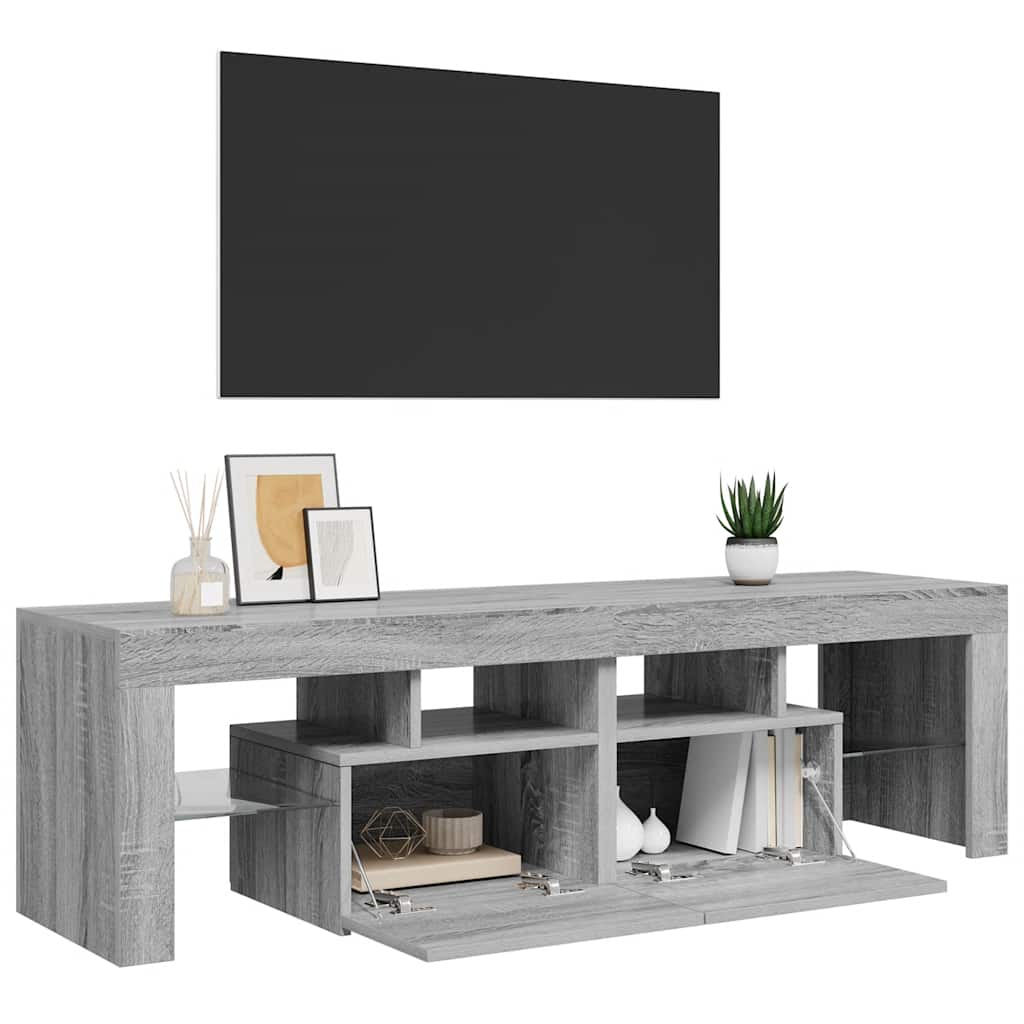 Meuble TV avec lumières LED Sonoma gris 140x36,5x40 cm