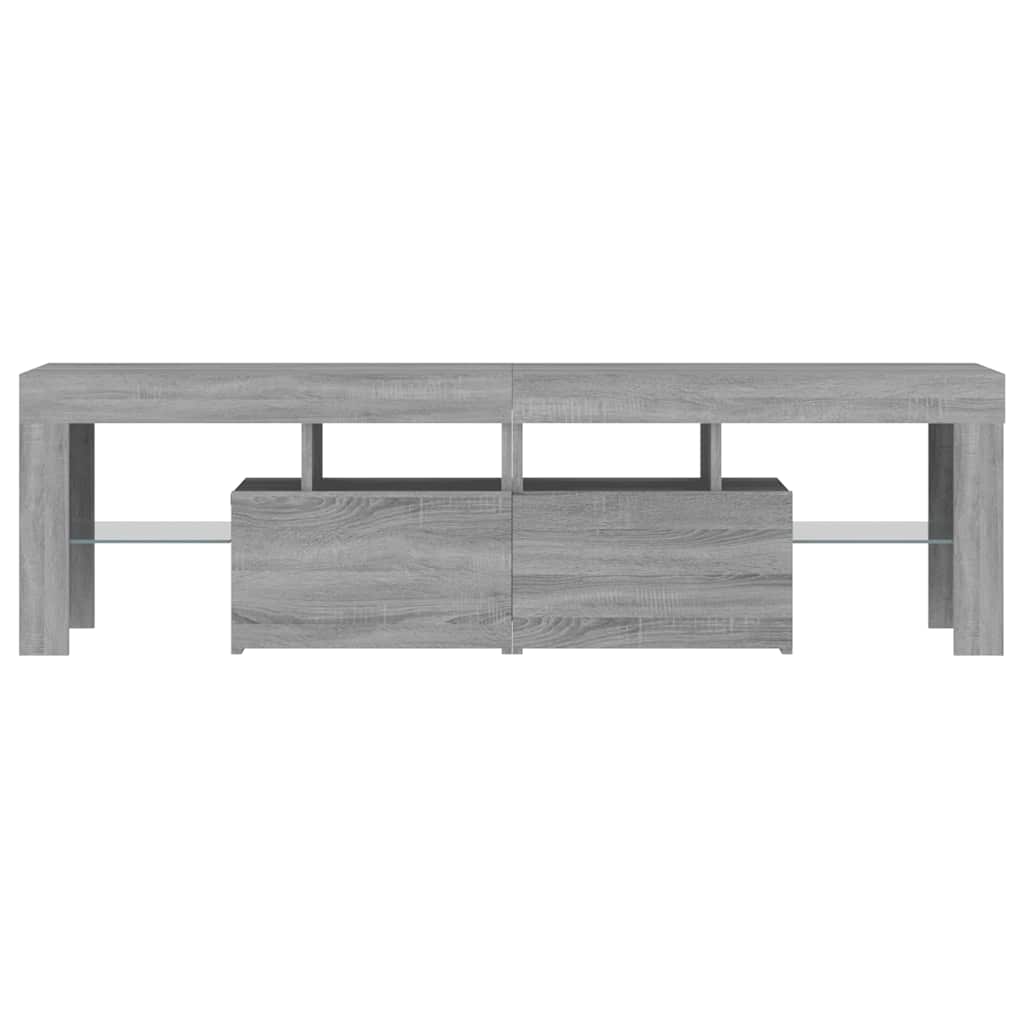 Meuble TV avec lumières LED Sonoma gris 140x36,5x40 cm