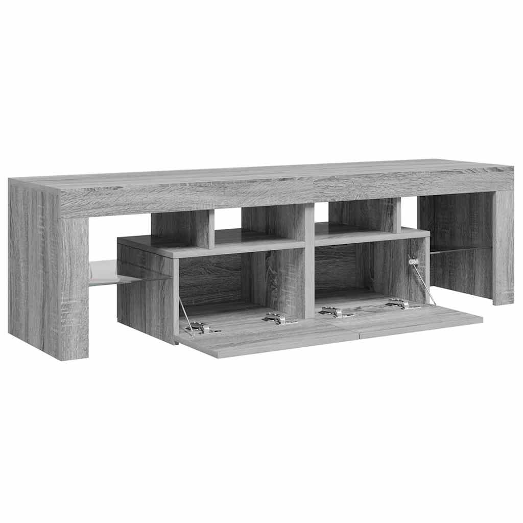 Meuble TV avec lumières LED Sonoma gris 140x36,5x40 cm