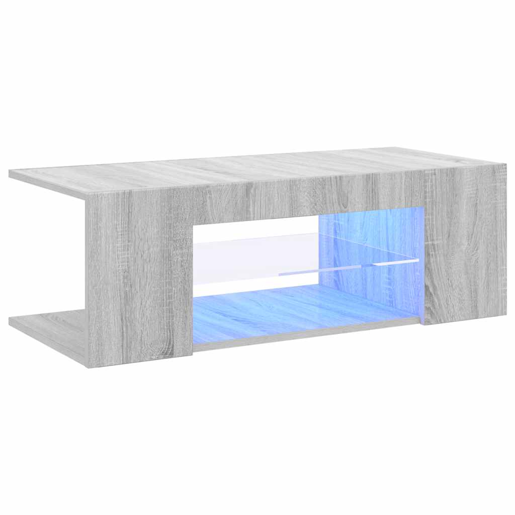 Meuble TV avec lumières LED Sonoma gris 90x39x30 cm - XIOS