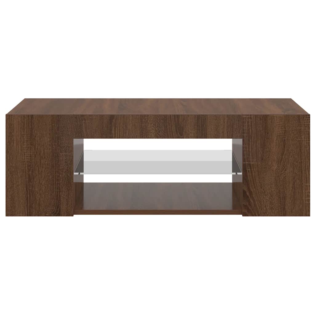 Meuble TV avec lumières LED Chêne marron 90x39x30 cm - XIOS