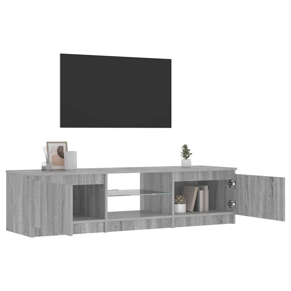 Meuble TV avec lumières LED Sonoma gris 140x40x36 cm