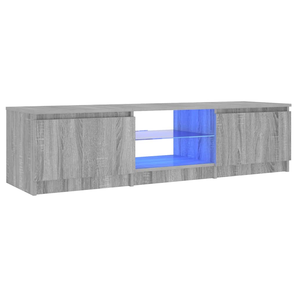 Meuble TV avec lumières LED Sonoma gris 140x40x36 cm