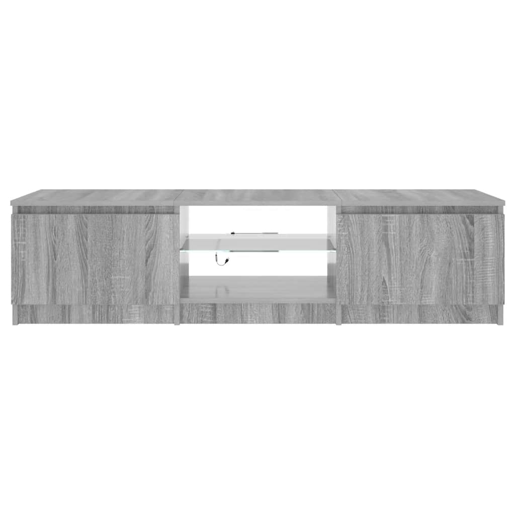 Meuble TV avec lumières LED Sonoma gris 140x40x36 cm