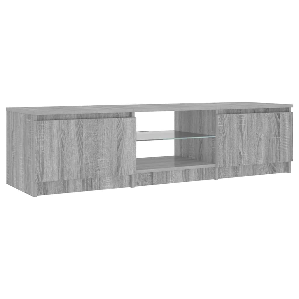 Meuble TV avec lumières LED Sonoma gris 140x40x36 cm