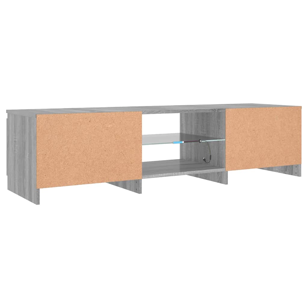 Meuble TV avec lumières LED Sonoma gris 140x40x36 cm