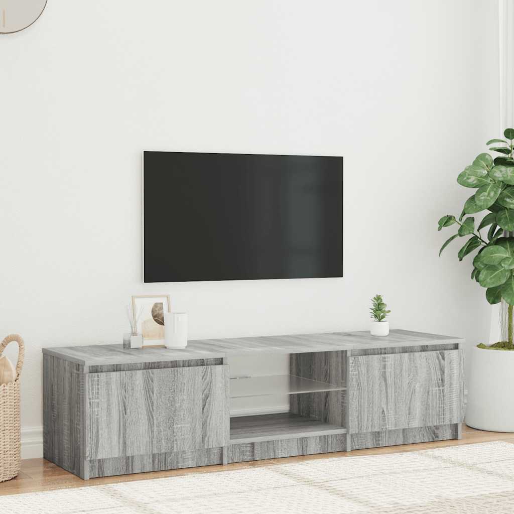 Meuble TV avec lumières LED Sonoma gris 140x40x36 cm