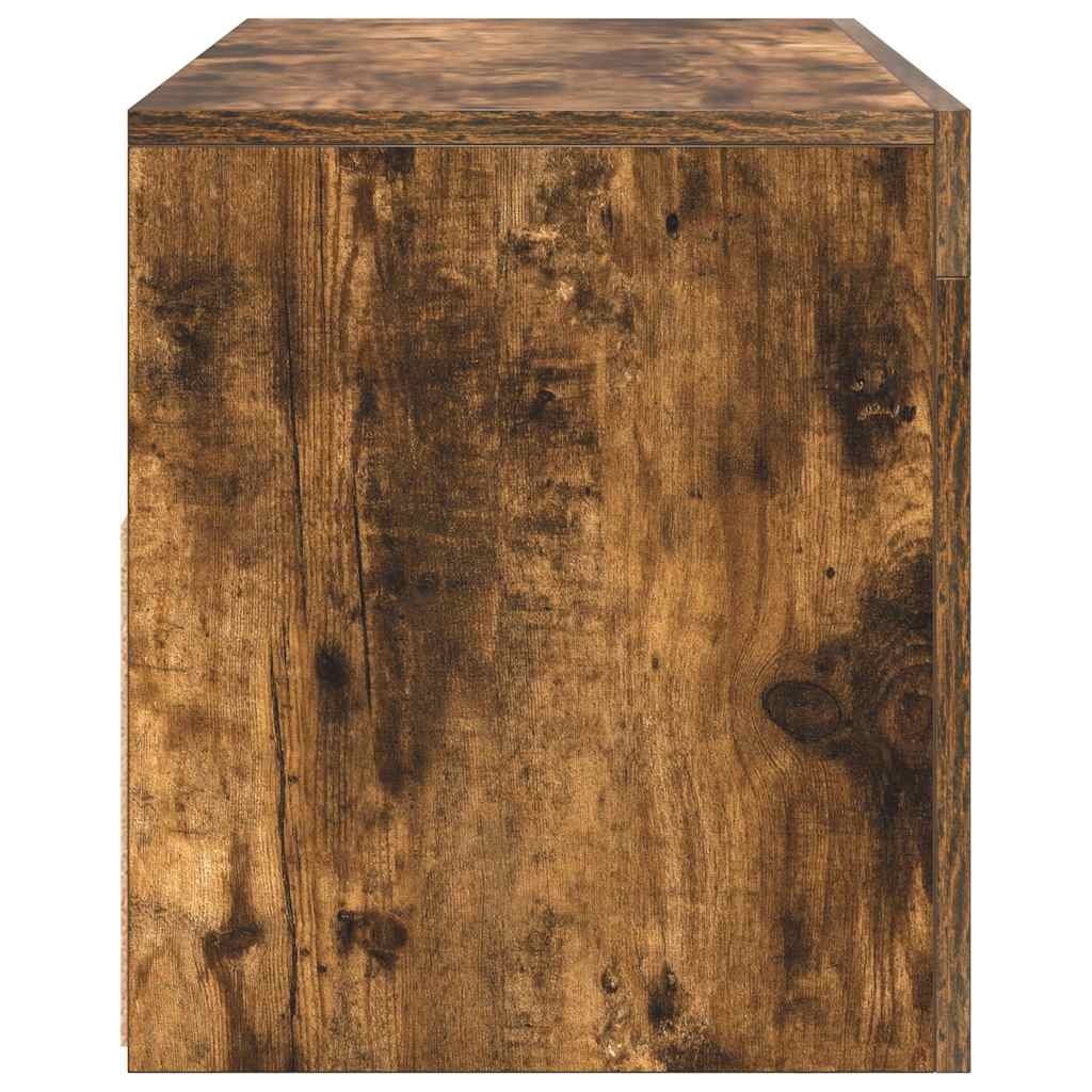 Meuble TV avec lumières LED Chêne fumé 90x35x40 cm - XIOS