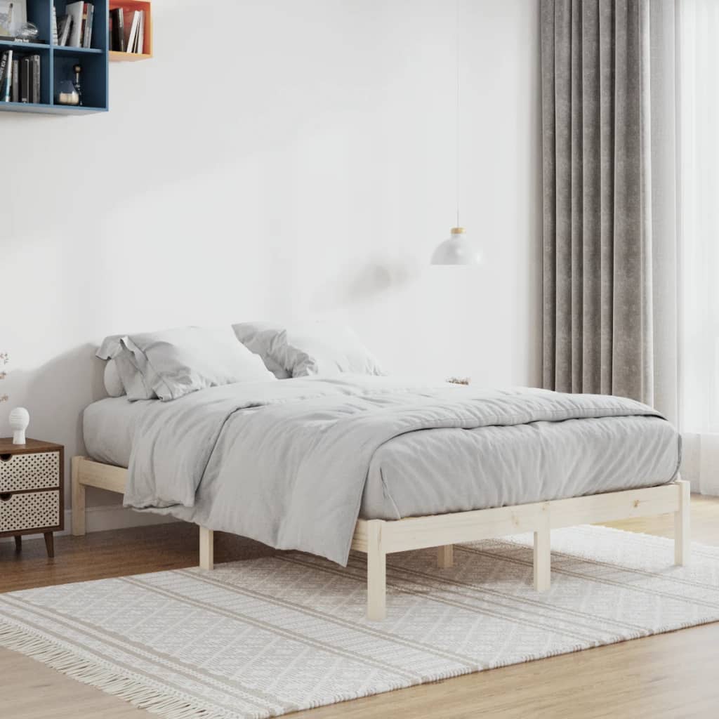 Cadre de lit sans matelas 137x190 cm bois massif de pin - XIOS