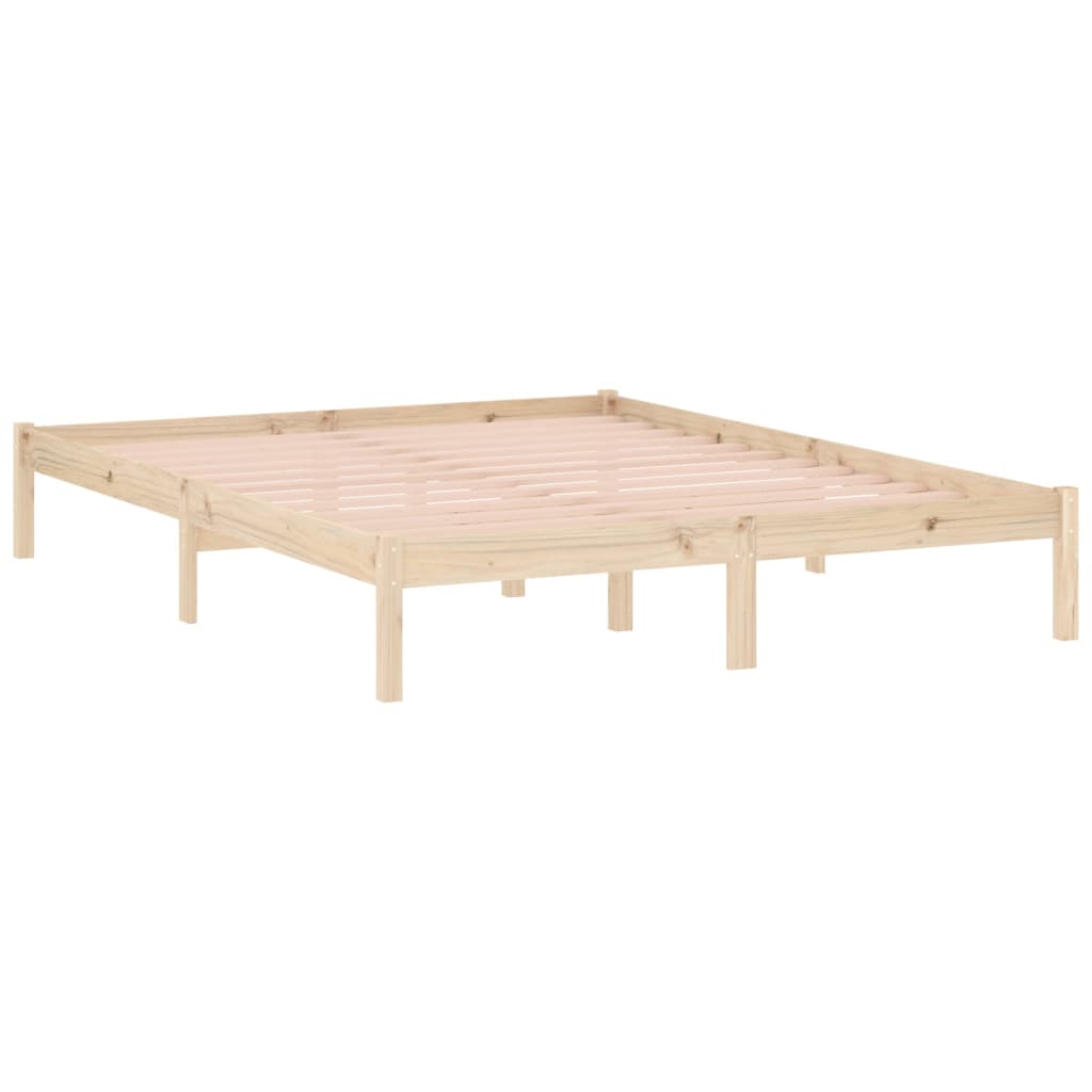 Cadre de lit sans matelas 152x203 cm bois massif de pin - XIOS