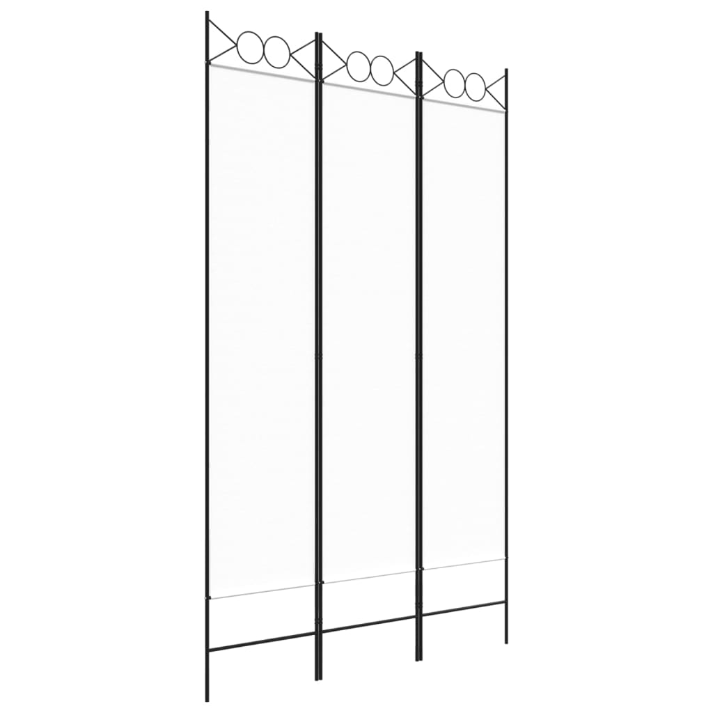 Cloison de séparation 3 panneaux Blanc 120x200 cm Tissu - XIOS